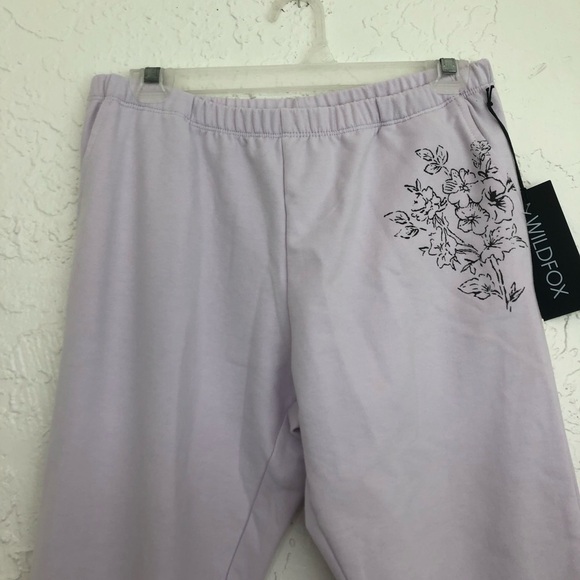 NWT Wildfox Blooms Rory Cozy Jogger Sweatpants Lilac - Picture 2 of 4